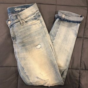Gap distressed girlfriend jeans